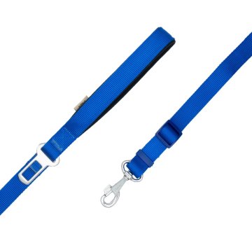 Doggie Dokumadan El Yapımı Emniyet Kemerli Köpek Gezdirme Aparatı 2,5x80-120cm - Royal Blue