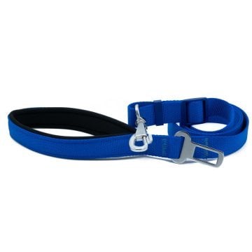 Doggie Dokumadan El Yapımı Emniyet Kemerli Köpek Gezdirme Aparatı 2,5x80-120cm - Royal Blue