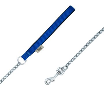 Doggie Konforlu Dokumadan El Yapımı Zincirli Köpek Gezdirme Kayışı 2x110cm - Royal Blue