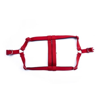 Doggie Konforlu Dokumadan El Yapımı Ronin Model Köpek Göğüs Tasması 3XL-3x75-85cm - Red