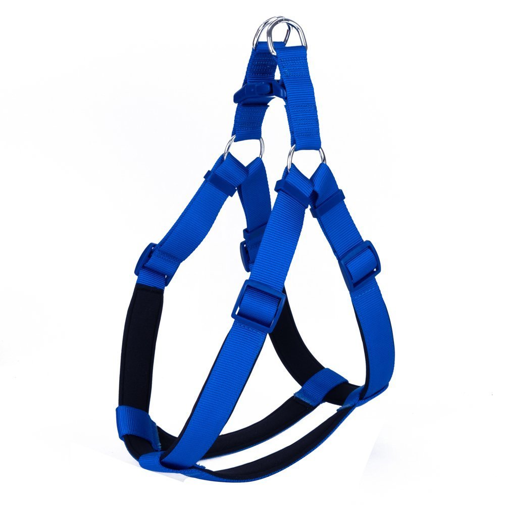 Doggie Konforlu Dokumadan El Yapımı Ronin Model Köpek Göğüs Tasması 3XL-3x75-85cm - Royal Blue