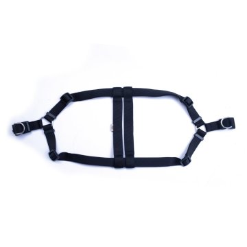 Doggie Konforlu Dokumadan El Yapımı Ronin Model Köpek Göğüs Tasması 3XL-3x75-85cm - Black