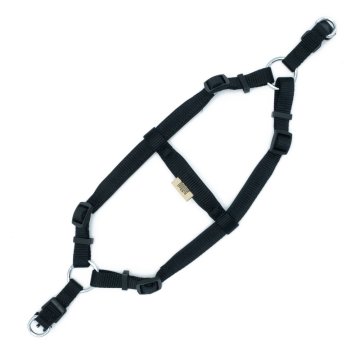 Doggie Konforlu Dokumadan El Yapımı Ronin Model Köpek Göğüs Tasması S-1,5x40-45cm - Black