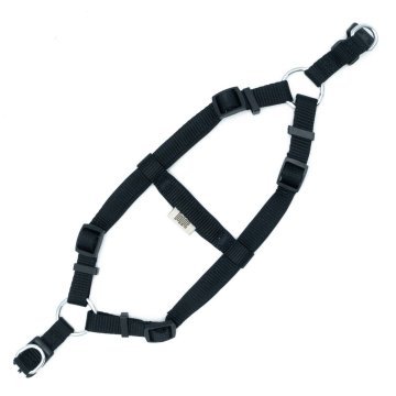 Doggie Konforlu Dokumadan El Yapımı Ronin Model Köpek Göğüs Tasması XS-1,5x35-45cm - Black