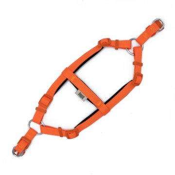 Doggie Konforlu Dokumadan El Yapımı Ronin Model Köpek Göğüs Tasması XS-1,5x35-45cm - Orange