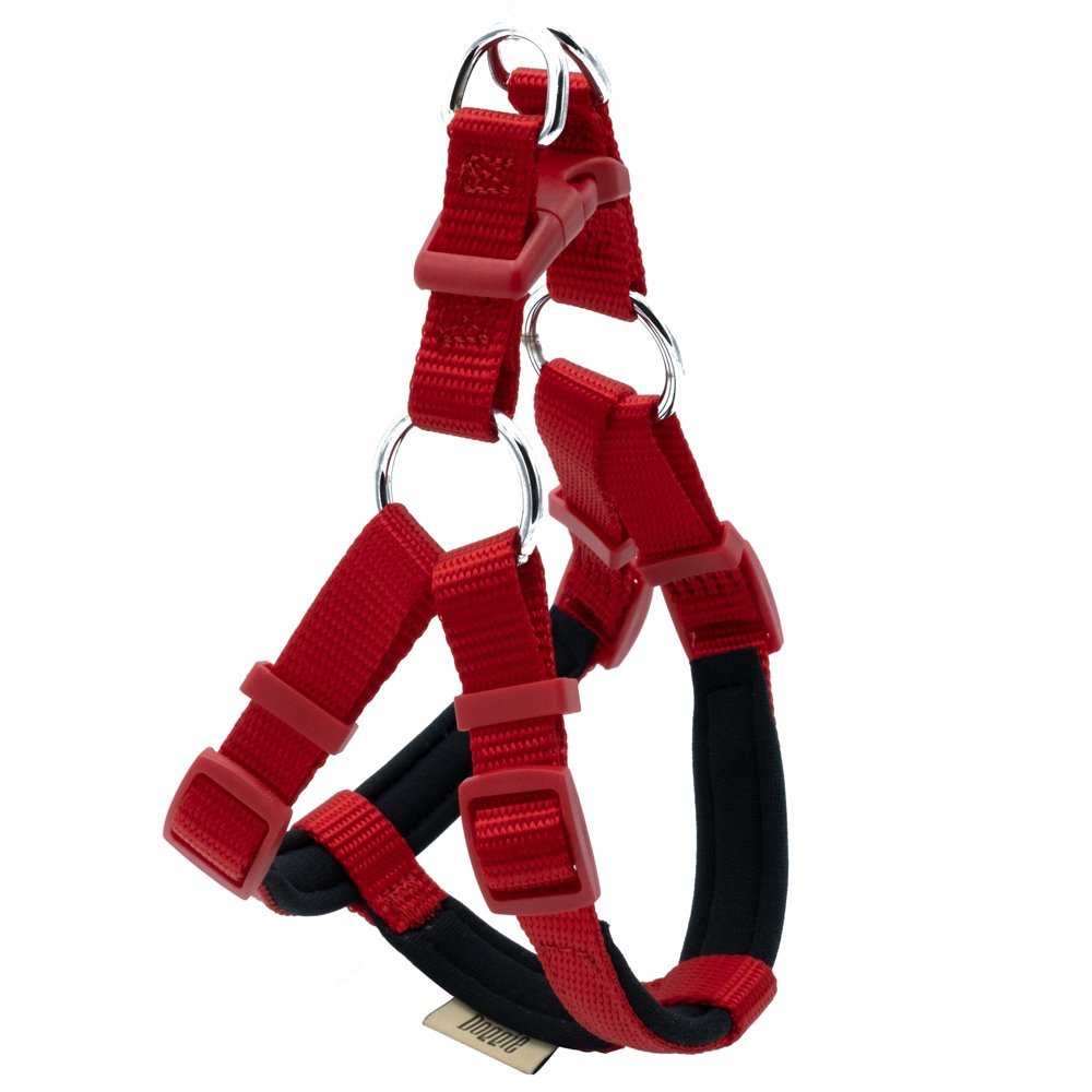 Doggie Konforlu Dokumadan El Yapımı Ronin Model Köpek Göğüs Tasması XS-1,5x35-45cm - Red