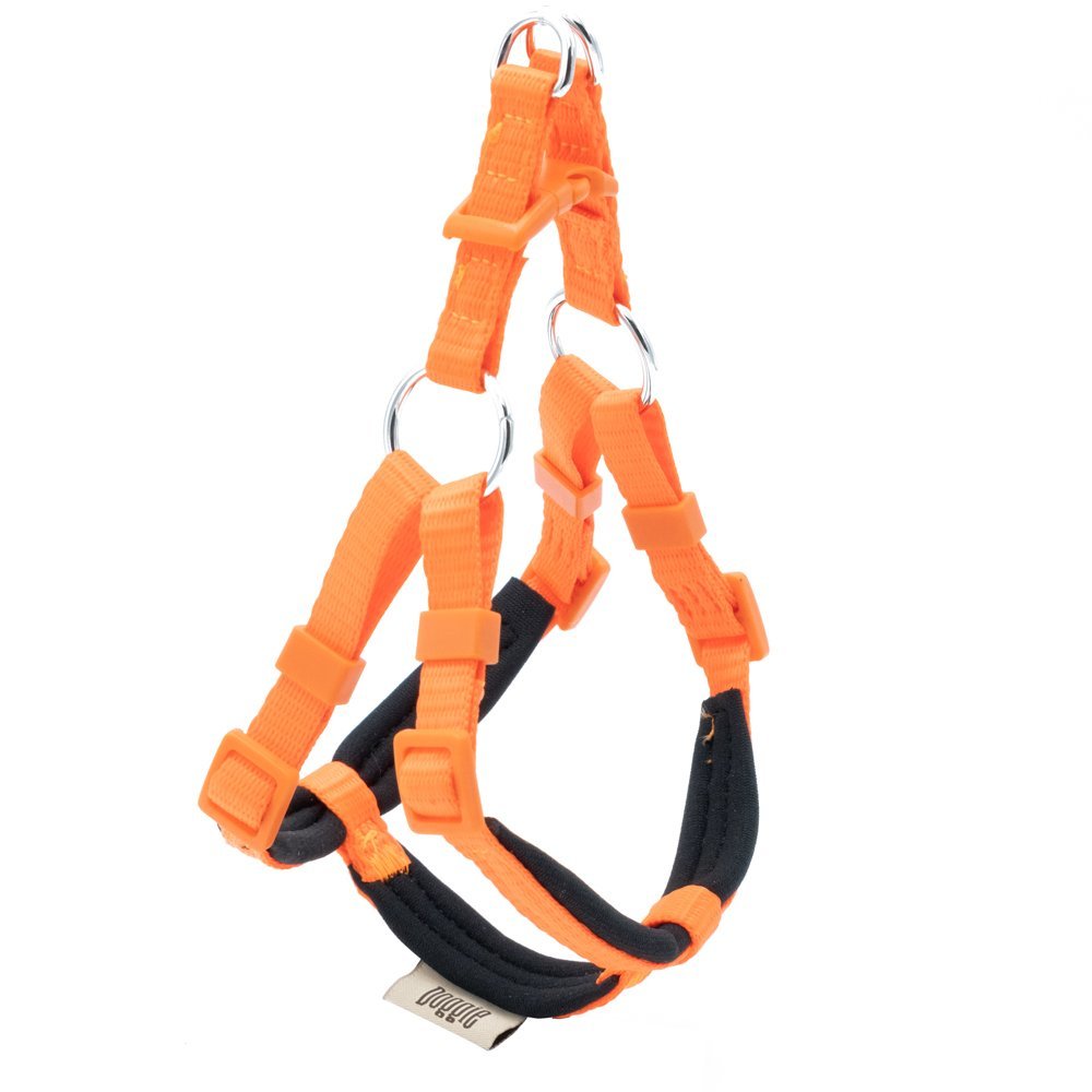 Doggie Konforlu Dokumadan El Yapımı Ronin Model Köpek Göğüs Tasması XXS-1x30-35cm - Orange