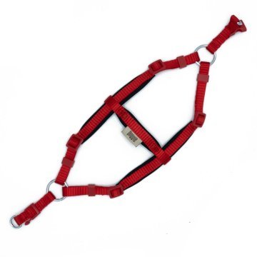 Doggie Konforlu Dokumadan El Yapımı Ronin Model Köpek Göğüs Tasması XXS-1x30-35cm - Red