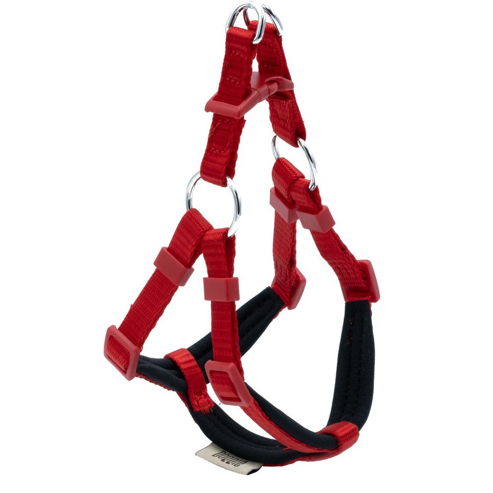 Doggie Konforlu Dokumadan El Yapımı Ronin Model Köpek Göğüs Tasması XXS-1x30-35cm - Red