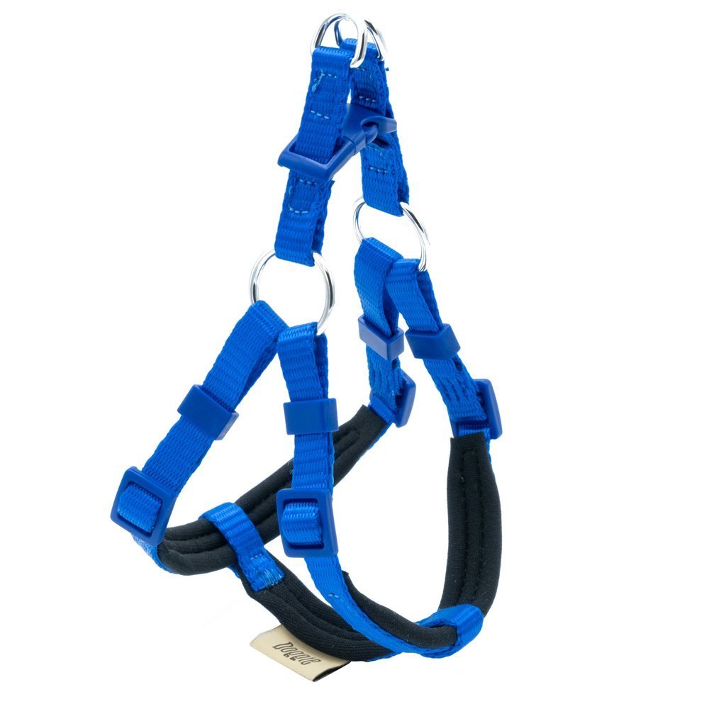 Doggie Konforlu Dokumadan El Yapımı Ronin Model Köpek Göğüs Tasması XXS-1x30-35cm - Royal Blue