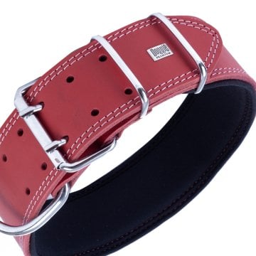 Doggie Çift Kat Gerçek Deriden El Yapımı Köpek Boyun Tasması