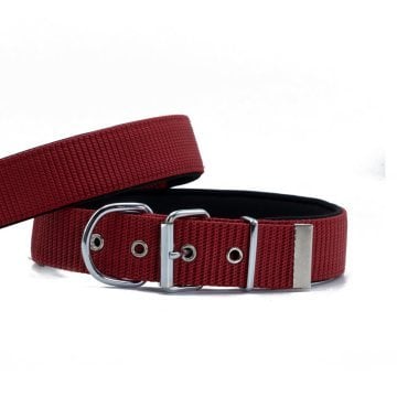 Doggie Konforlu Dokumadan El Yapımı Köpek Boyun Tasması 4x47-55cm - Red