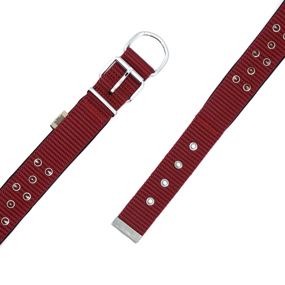 Doggie Konforlu Dokumadan El Yapımı Çivili Köpek Boyun Tasması 4x47-55cm - Red