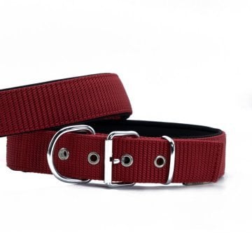 Doggie Palaska Dokumadan El Yapımı Köpek Boyun Tasması 4x47-55cm - Red