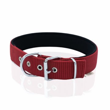 Doggie Palaska Dokumadan El Yapımı Köpek Boyun Tasması 4x47-55cm - Red
