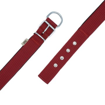 Doggie Palaska Dokumadan El Yapımı Köpek Boyun Tasması 4x52-60cm - Red