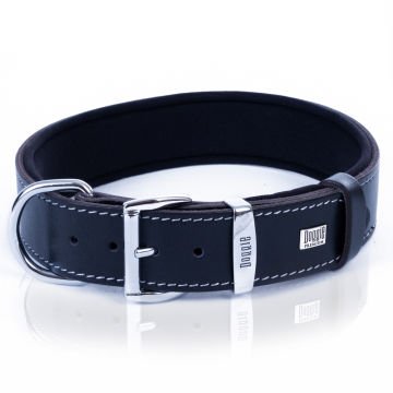 Doggie Konforlu Gerçek Deriden El Yapımı Çivili Köpek Boyun Tasması 4x52-60cm - Black