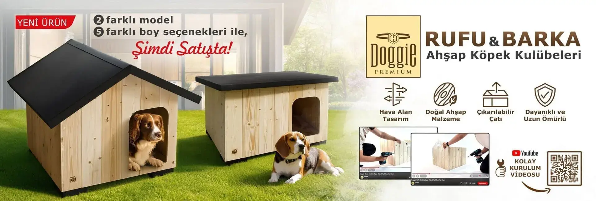 Ahşap köpek kulübeleri