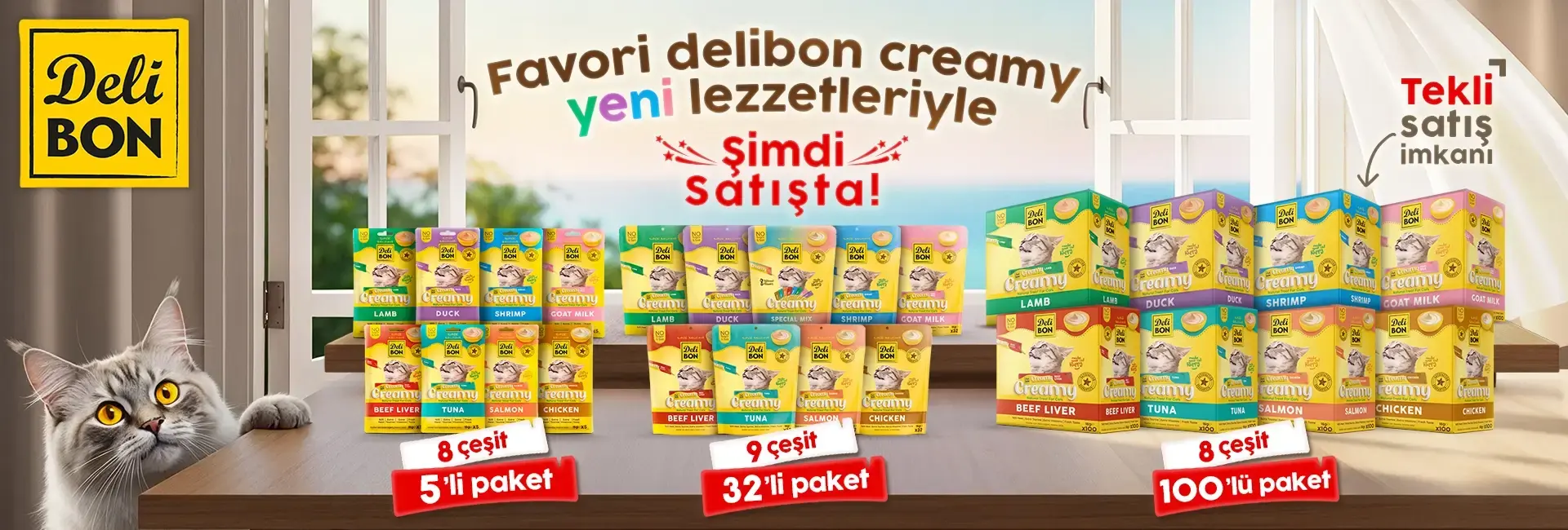 Delibon Creamy Kedi ödül mamaları, yeni lezzet çeşitleri