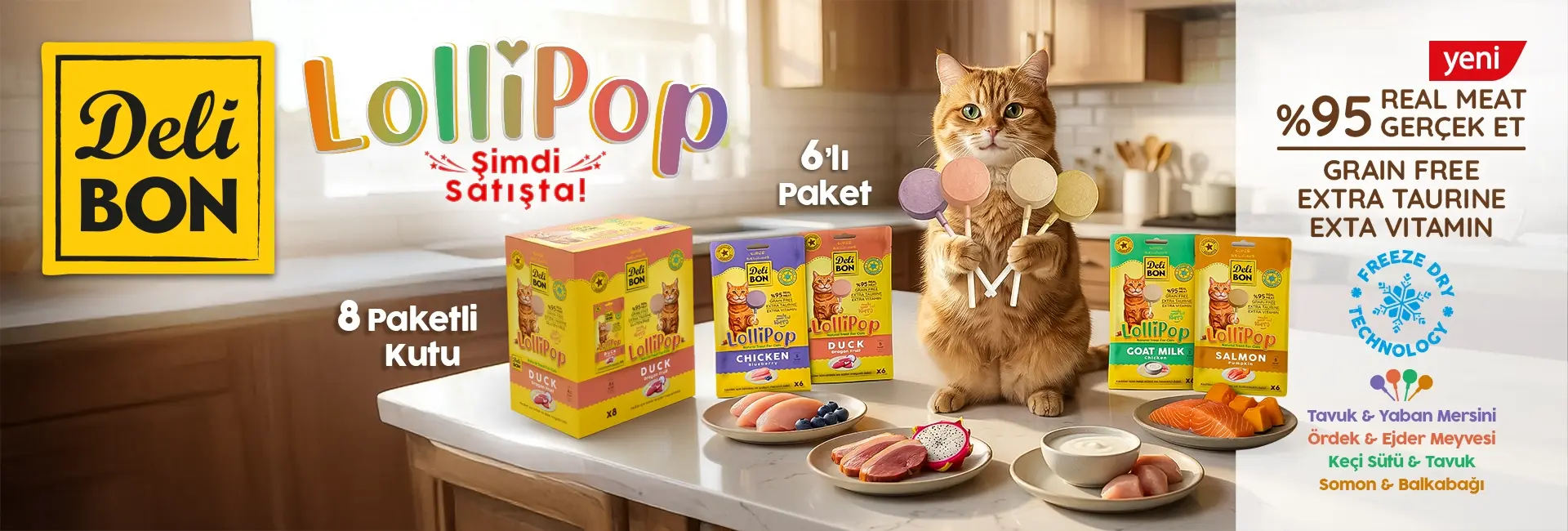 Delibon Kedi Lolipop Ödül Maması Farklı Lezzet Seçenekleri