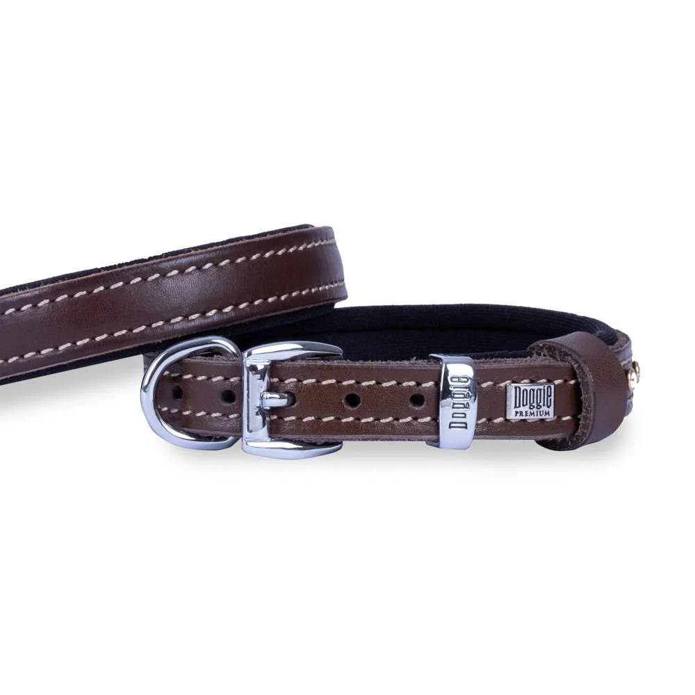Doggie Leather Dog Collar 1.5x20-25cm