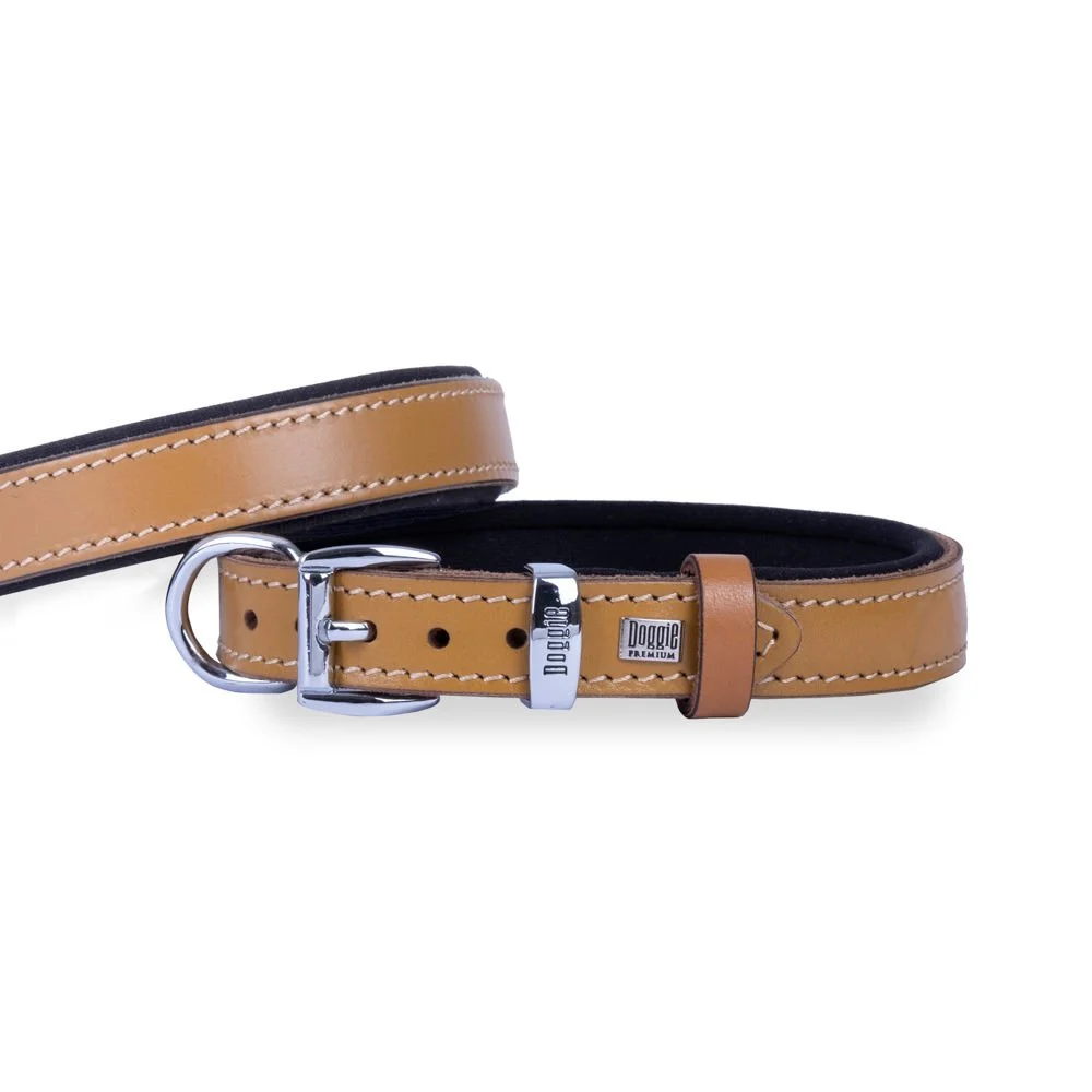 Doggie Leather Dog Collar 2x30-35cm