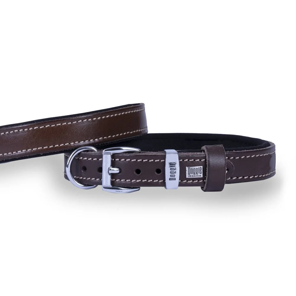 Doggie Leather Dog Collar 2x35-40cm