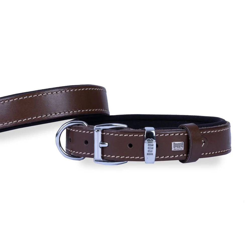 Doggie Leather Dog Collar 3x42-50cm