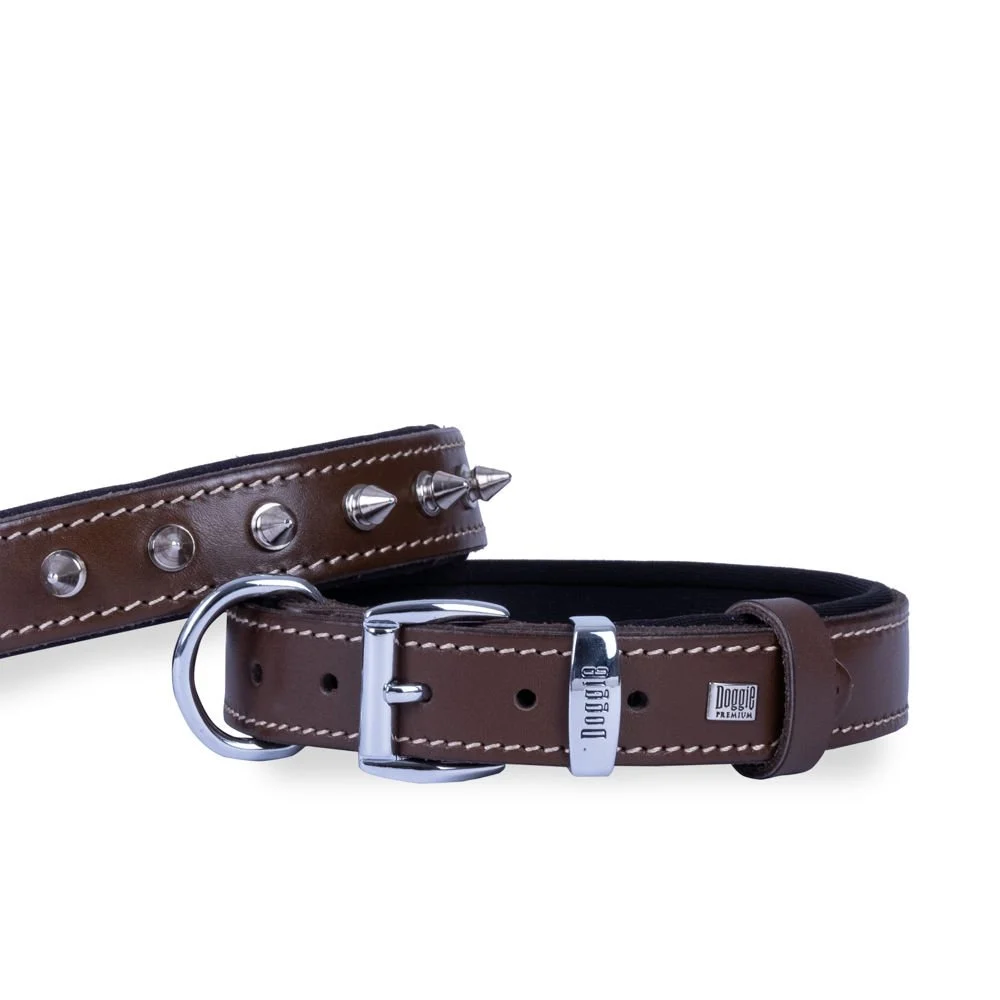 Doggie Çivili Deri Köpek Tasması 3x42-50cm