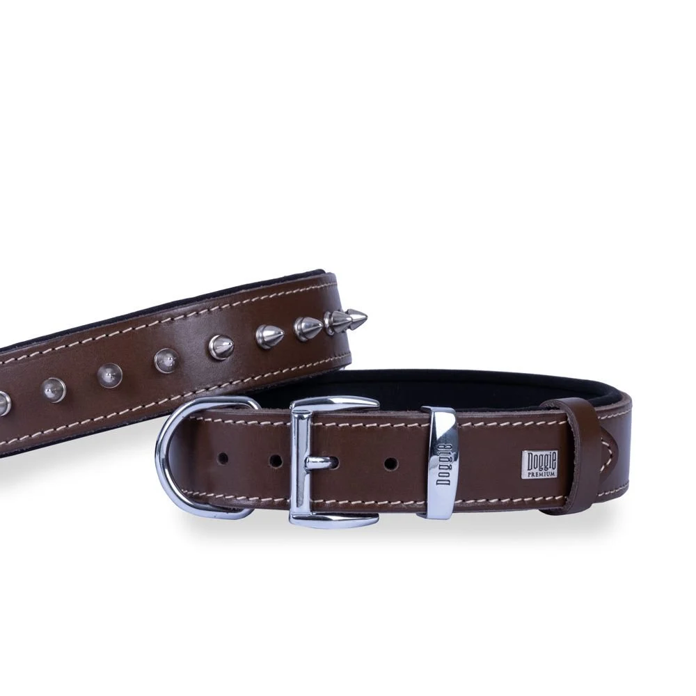 Doggie Çivili Deri Köpek Tasması 3.5x47-55cm