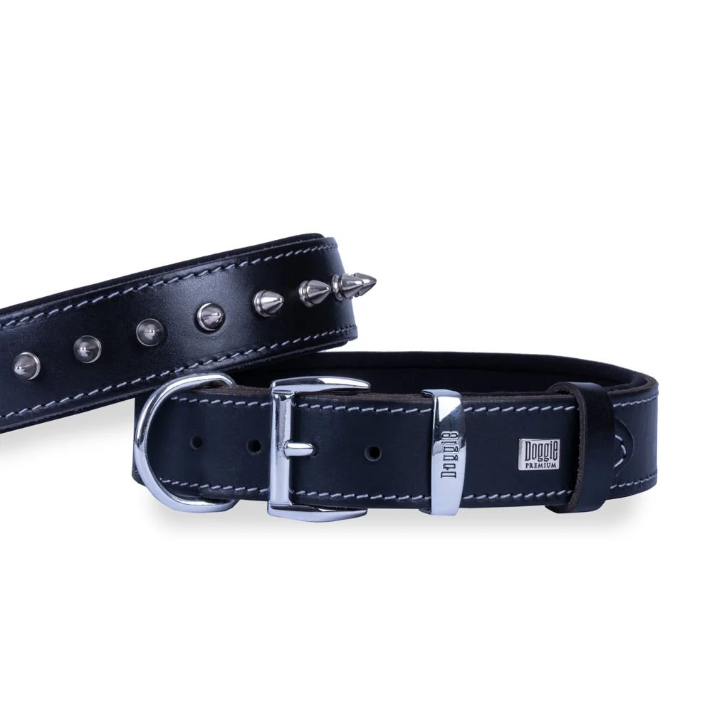 Doggie Çivili Deri Köpek Tasması 3.5x52-60cm