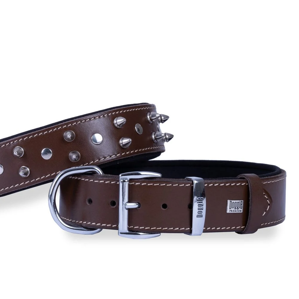 Doggie Studded Leather Dog Collar 4x52-60cm