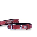 Doggie Nameplate Leather Dog Collar 2x35-40cm