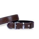 Doggie Bone Pattern Leather Dog Collar 3.5x52-60cm