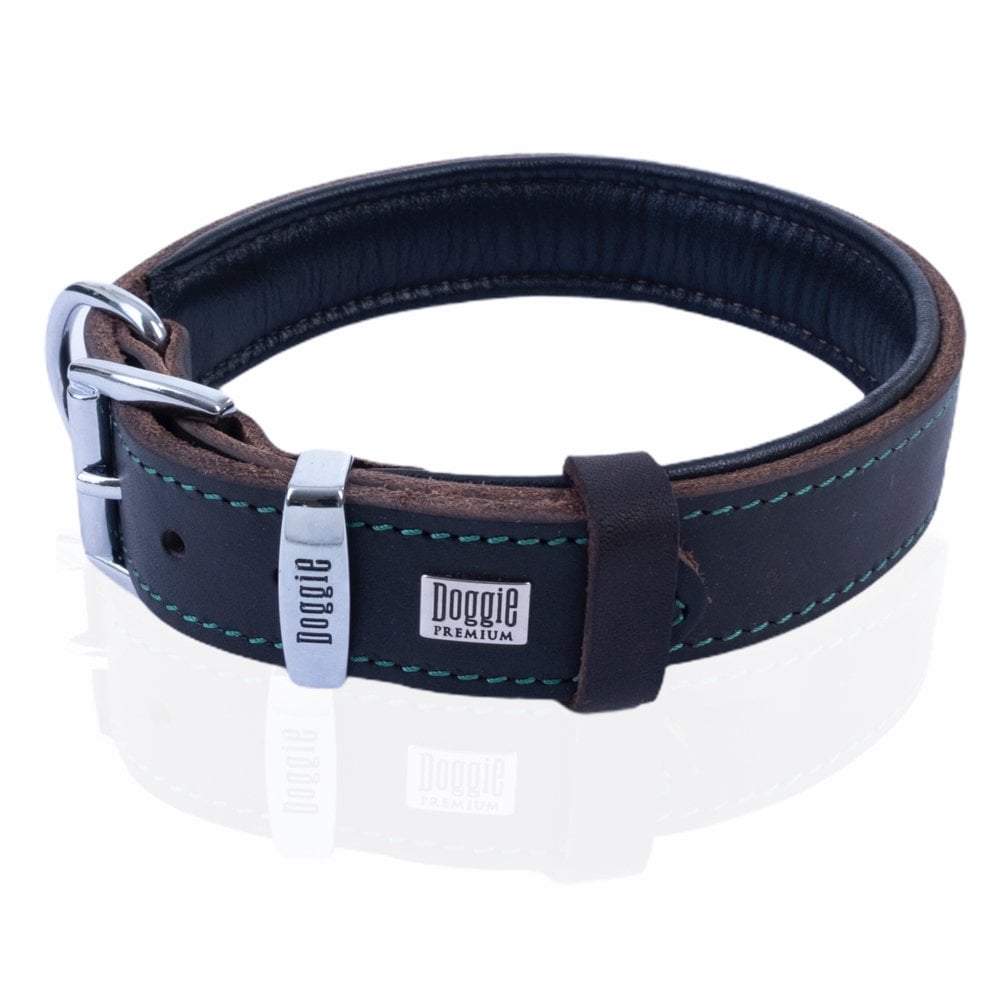 [YSBT4010SOILCHESTNUT] Doggie Oiled Leather Dog Collar 4x47-55cm (Brown)