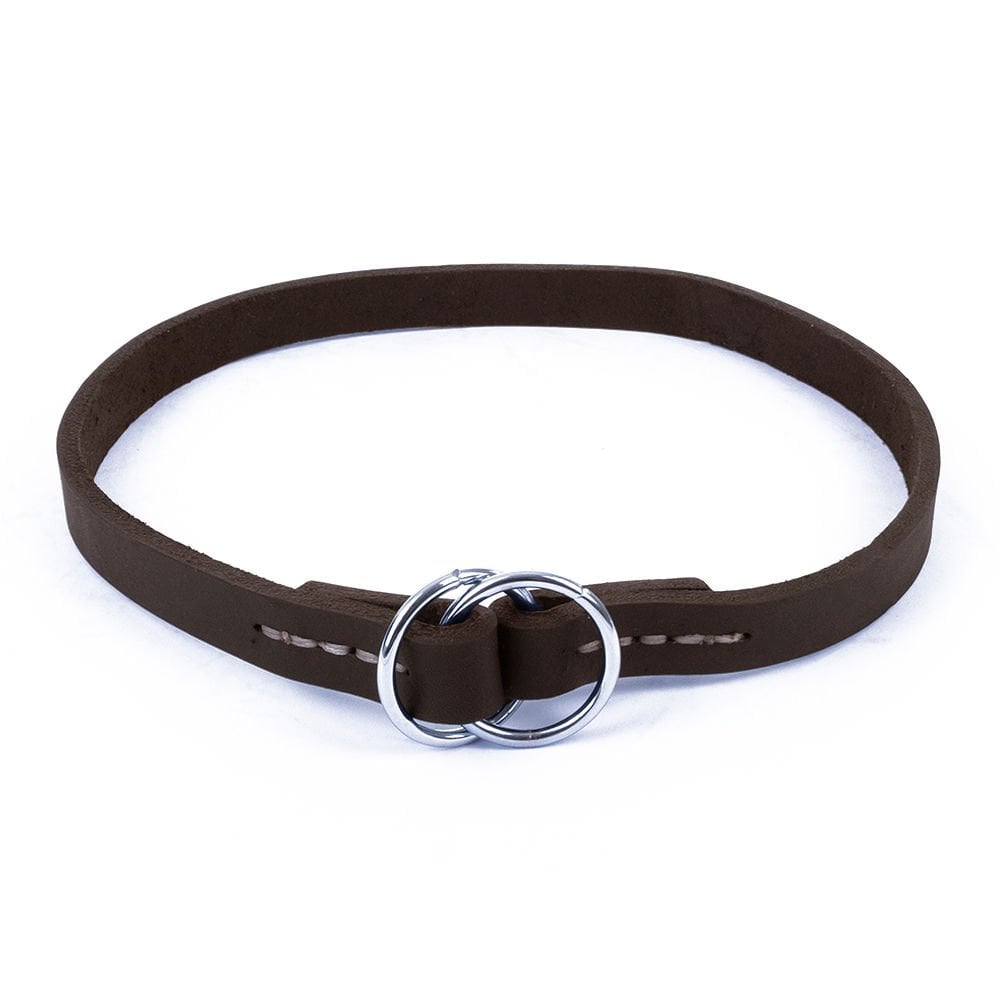 [YBET20MOILCHESTNUT] Doggie Yağlı Deri Köpek Eğitim Tasması 2x50-60cm (Kahve)