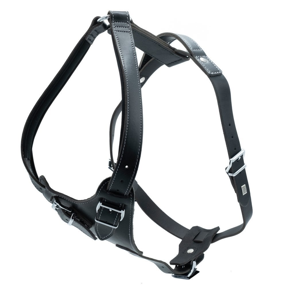[DRGXLBLACK] Doggie Dragon Leather Dog Harness XL 75-90cm