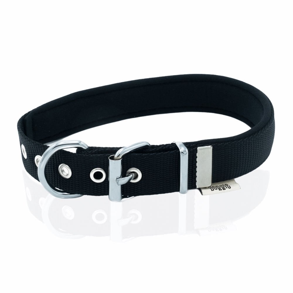 [DSBT2510MBLACK] Doggie Webbing Dog Collar 2.5x37-45cm (Black)