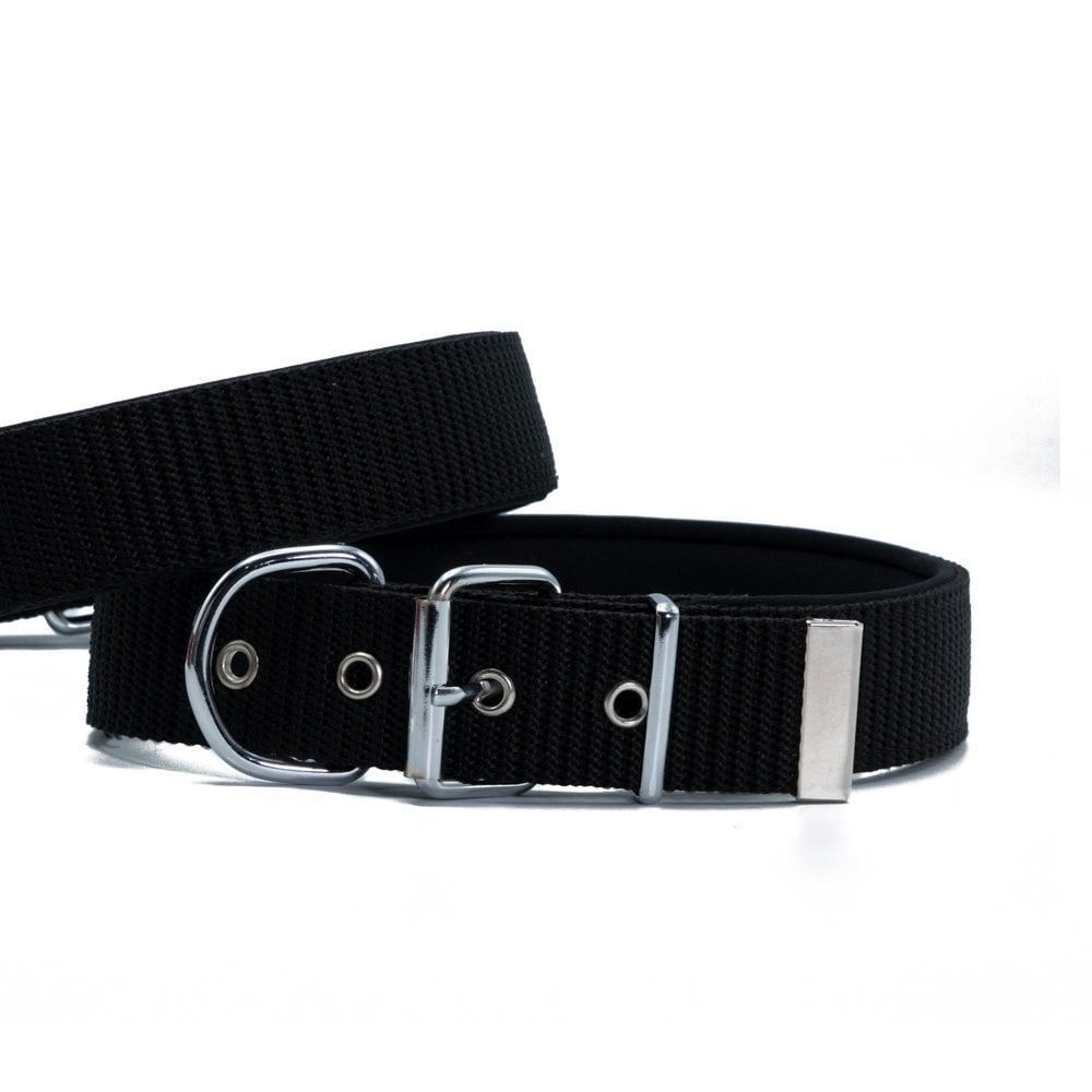 [DSBT4010LBLACK] Doggie Heavy Duty Webbing Dog Collar 4x57-65cm (Black)