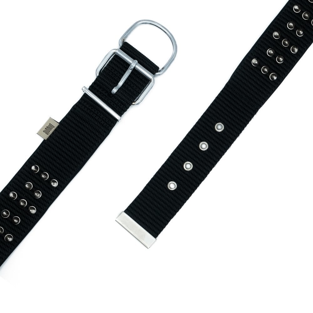 [DSBT5012LBLACK] Doggie Çivili Dokuma Köpek Tasması 5x60-70cm (Siyah)