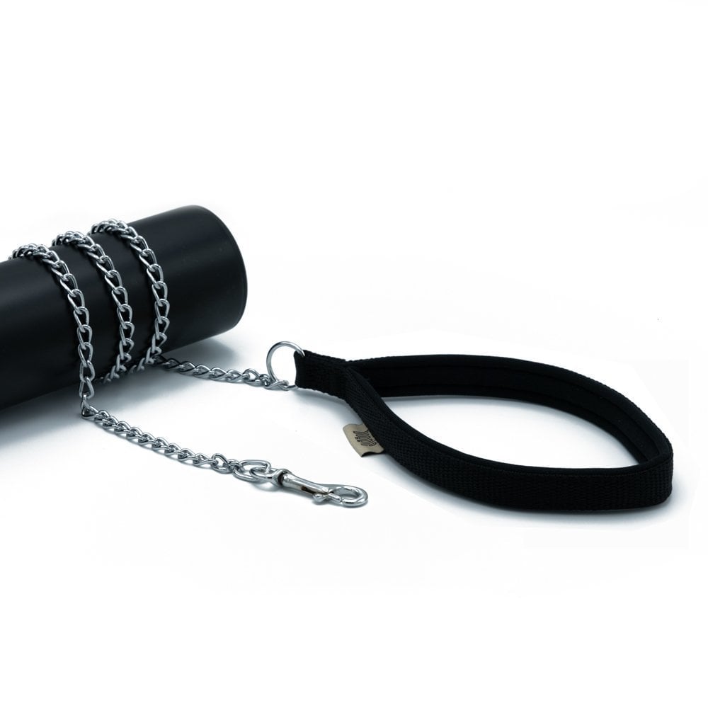 [DZGT20MBLACK] Doggie Zincirli Dokuma Köpek Gezdirme Kayışı 0.20x110cm (Siyah)