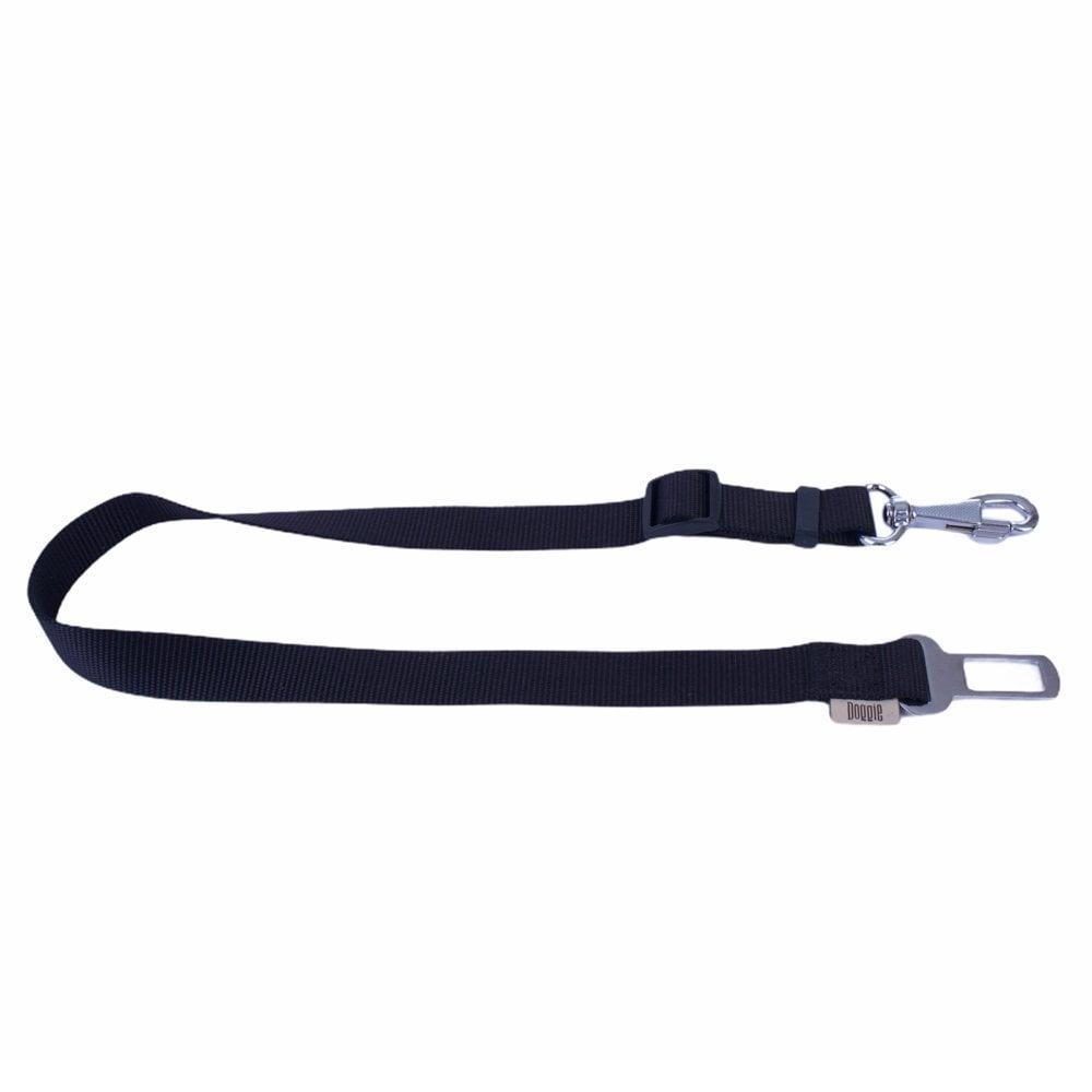 [DEK25MBLACK] Doggie Webbing Seat Belt Connector Strap 2.5x50-80cm (Black)