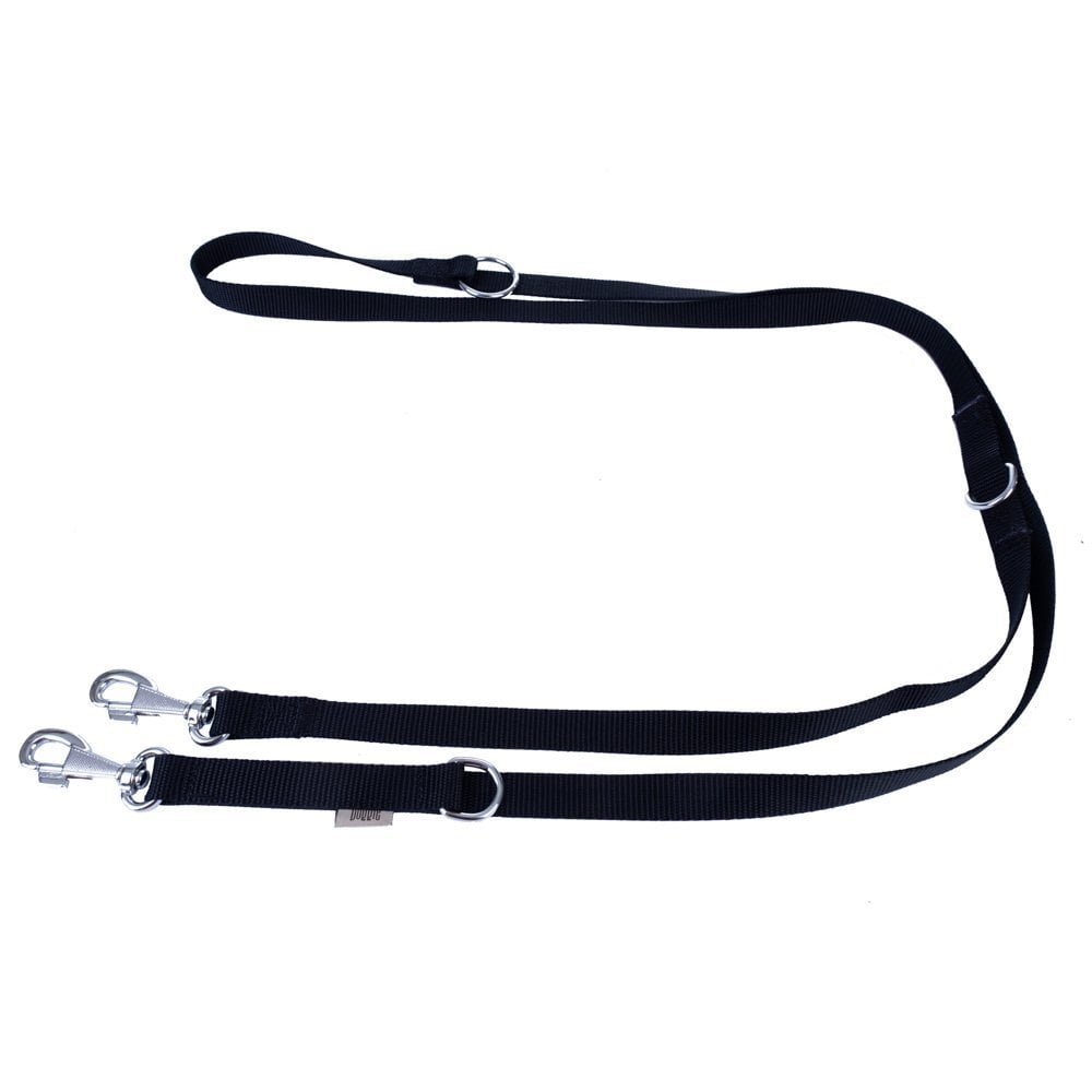 [DPGT20MBLACK] Doggie Dokuma Çok Fonksiyonlu Köpek Gezdirme Kayışı 2x120-200cm (Siyah)