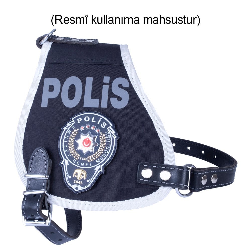 [ARMPOLXLBLACK] Doggie Polis Armalı Köpek Görev Yeleği XL 70-80cm