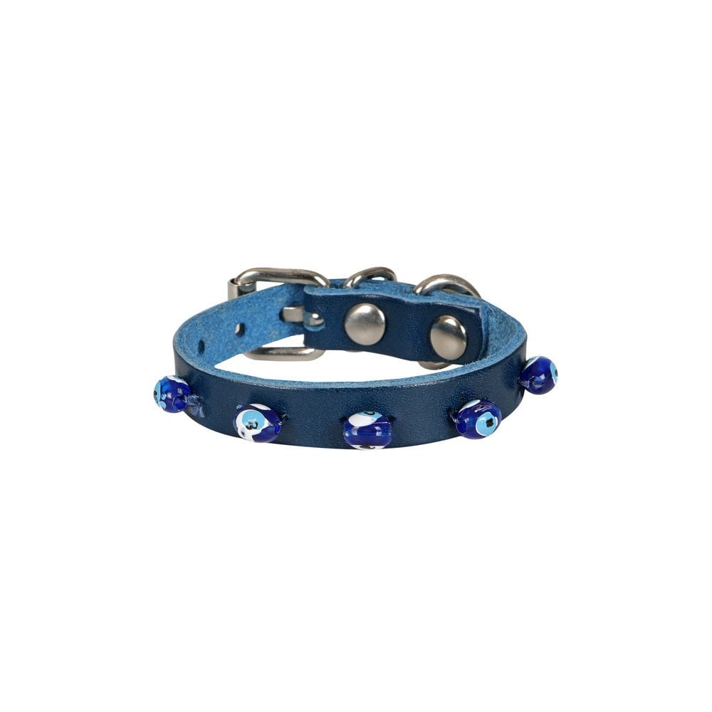 Cattie Boncuklu Deri Kedi Tasması 1x14-18cm