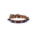 Cattie Boncuklu Deri Kedi Tasması 1x18-22cm