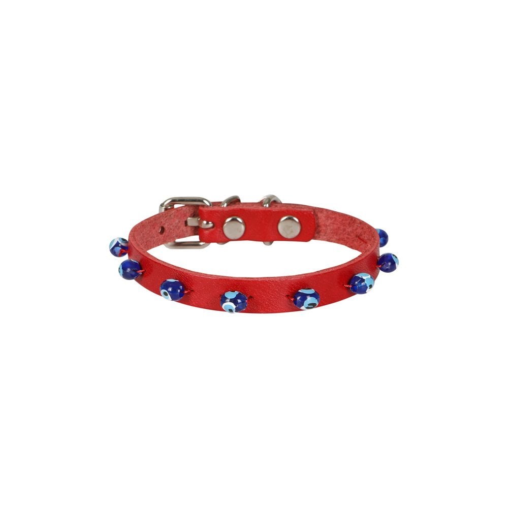 Cattie Beaded Leather Cat Collar 1x21-25cm