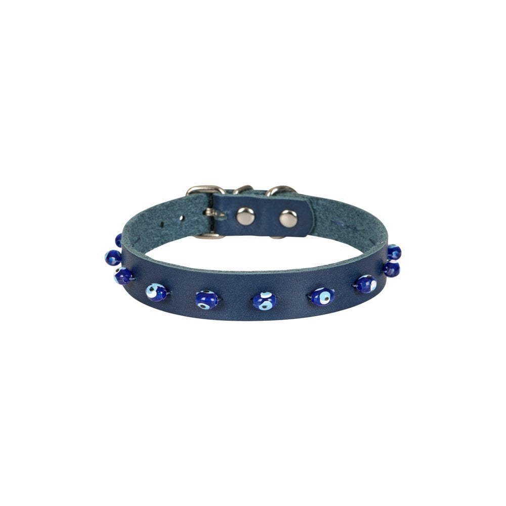 Cattie Beaded Leather Cat Collar 1.5x28-32cm