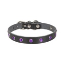Cattie Rhinestone Leather Cat Collar 1.2x25-29cm