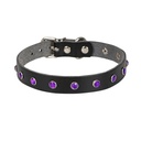 Cattie Rhinestone Leather Cat Collar 1.5x28-32cm